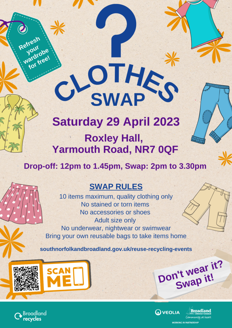 Clothes swap 29th April Roxley Hall, Yarmouth Road, Norwich – Reedham ...